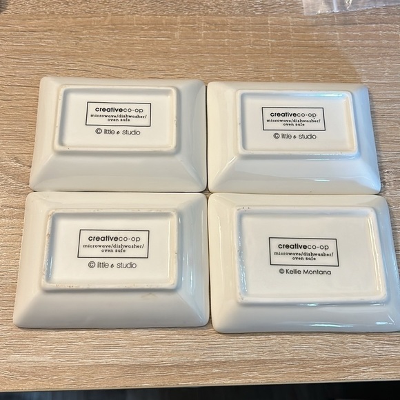 Creative Co-op Set of 4 Stoneware Botanical Bible Verse Small Trinket Dishes - Picture 6 of 7